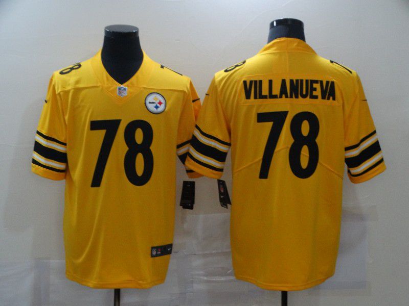 Men Pittsburgh Steelers 78 Villanueva Yellow Nike Vapor Untouchable Limited NFL Jersey